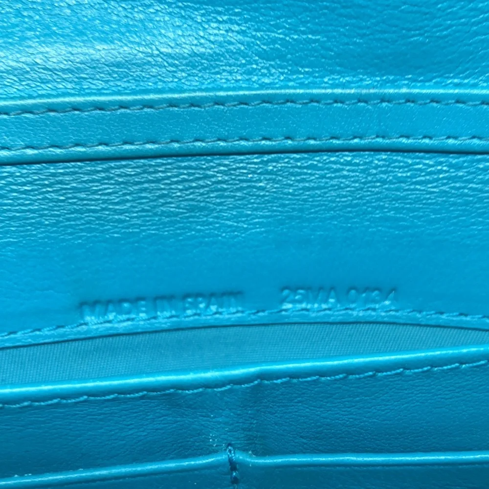 Dior Cannage Blue Patent Leather Long Wallet